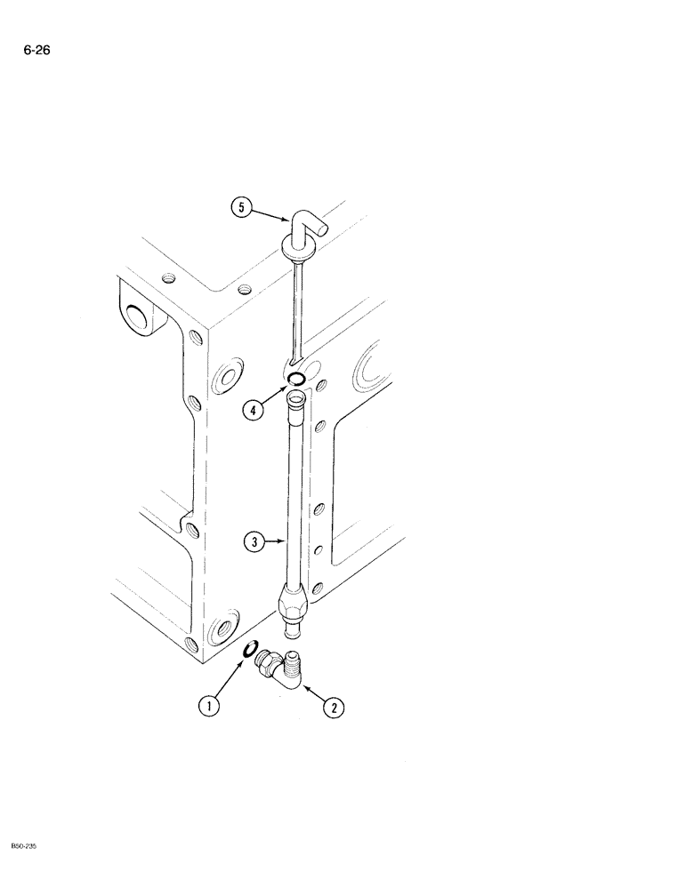 Схема запчастей Case IH 495 - (6-026) - REAR FRAME, OIL LEVEL GAUGE (06) - POWER TRAIN