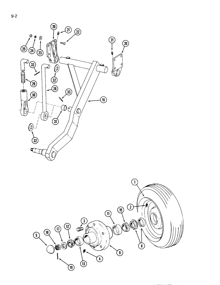 Схема запчастей Case IH 6500 - (9-02) - TRANSPORT WHEELS AND AXLE (09) - CHASSIS/ATTACHMENTS