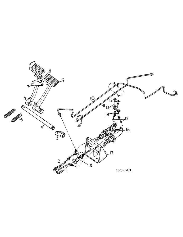 Схема запчастей Case IH 258 - (04-015) - BRAKE CYLINDERS AND CONNECTIONS, 6446 UP, 584 6405, 258 594 TO 597, 599 UP (5.1) - BRAKES