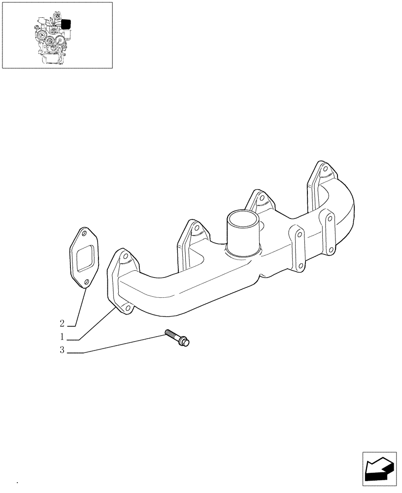 Схема запчастей Case IH JX80 - (0.07.6/02) - EXHAUST MANIFOLD (01) - ENGINE