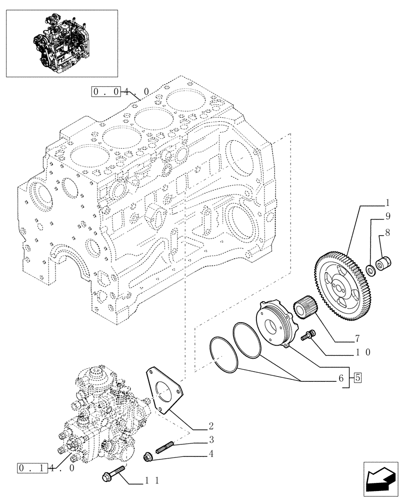 Схема запчастей Case IH JX1090U - (0.14.2/01) - INJECTION PUMP - CONTROL NA ONLY (01) - ENGINE