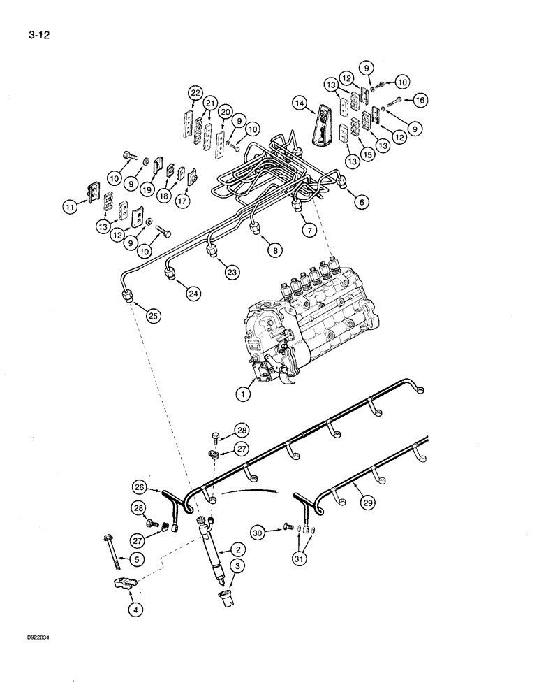 Схема запчастей Case IH 9210 - (3-012) - FUEL INJECTION SYSTEM, 6TA-830 ENGINE, 9230 TRACTOR ONLY (03) - FUEL SYSTEM