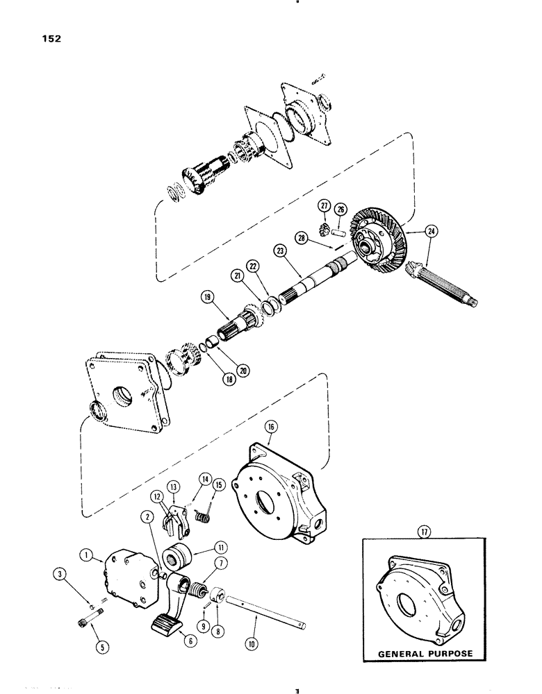 Схема запчастей Case IH 570 - (152) - DIFFERENTIAL LOCK (06) - POWER TRAIN