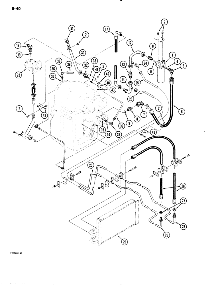 Схема запчастей Case IH 9130 - (6-40) - TRANSMISSION LUBRICATION (06) - POWER TRAIN