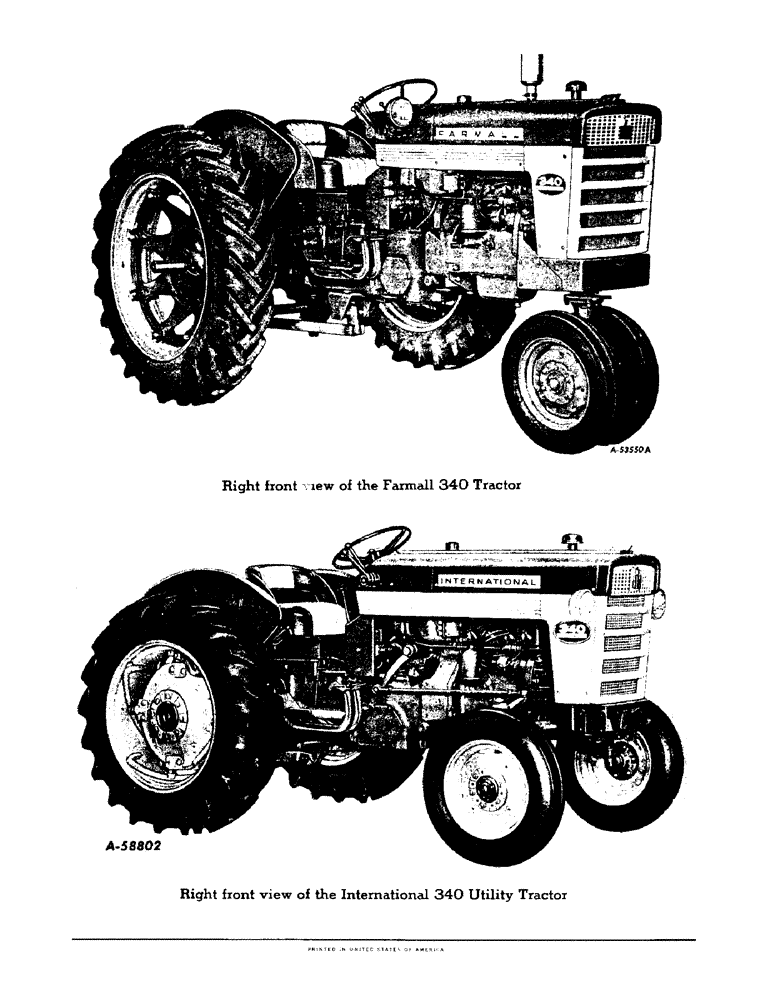 Схема запчастей Case IH 340 - (004) - RIGHT FRONT VIEWS OF THE FARMALL 340 TRACTOR & INTERNATIONAL 340 UTILITY TRACTOR (00) - GENERAL
