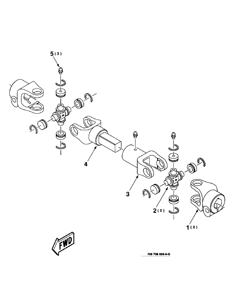 Схема запчастей Case IH 8309 - (2-26) - UPPER JACKSHAFT U-JOINT ASSEMBLY, 700708650 U-JOINT ASSEMBLY COMPLETE (58) - ATTACHMENTS/HEADERS