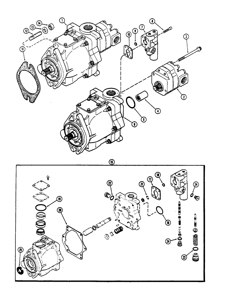 Схема запчастей Case IH 2590 - (8-258) - GEAR AND PISTON PUMP (08) - HYDRAULICS