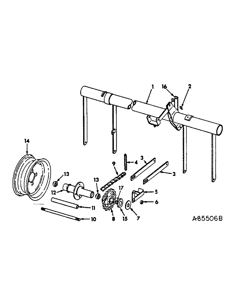 Схема запчастей Case IH 56-SERIES - (N-19) - FRAME AND WHEEL, 2 ROW PLANTER W/SERIAL NO. 9599 AND BELOW 