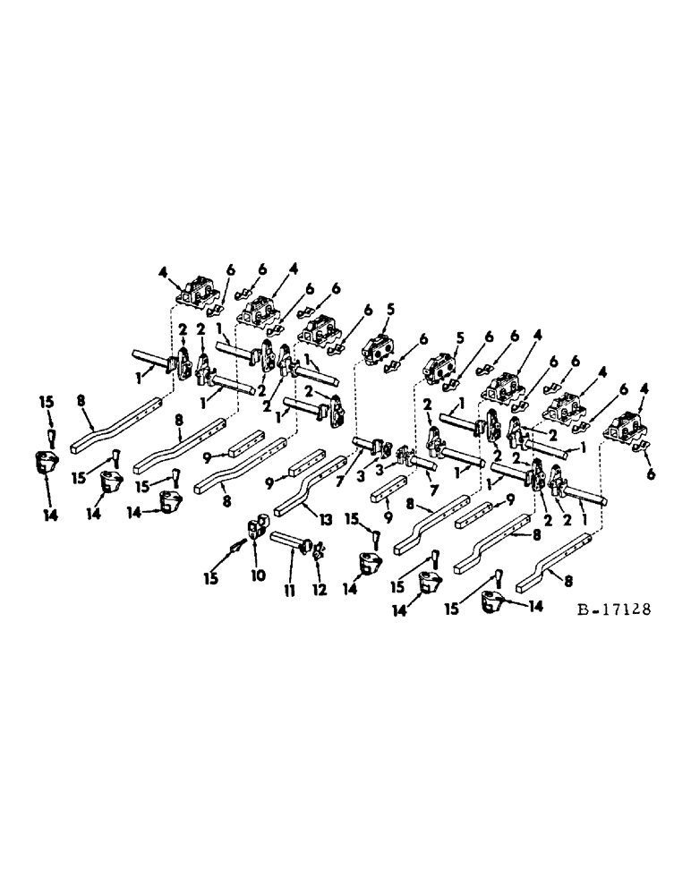 Схема запчастей Case IH 78 - (AM-16) - SQUARE BARS, EXTENSIONS & CLAMPS, 16, 19 & 19 DOUBLE SPRING TEETH EQUIP., 6-ROW CULTIVATORS (68-72) 