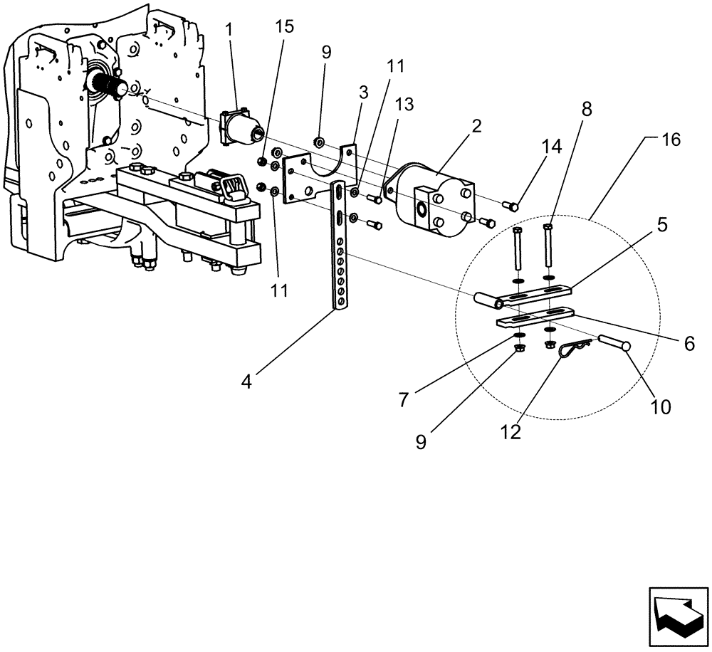 Схема запчастей Case IH 1240 - (35.124.02) - HITCH TORQUE RESTRAINT KIT - MX MAGNUM TRACTORS WITH HIGH CAPACITY DRAWBARS WITH ASSIST CASTING (35) - HYDRAULIC SYSTEMS