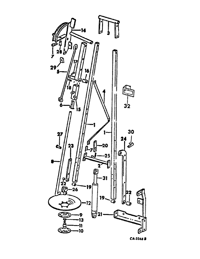 Схема запчастей Case IH 92 - (D-43) - HYDRAULIC MARKER ATTACHMENT, FOR 8 ROW WIDE 