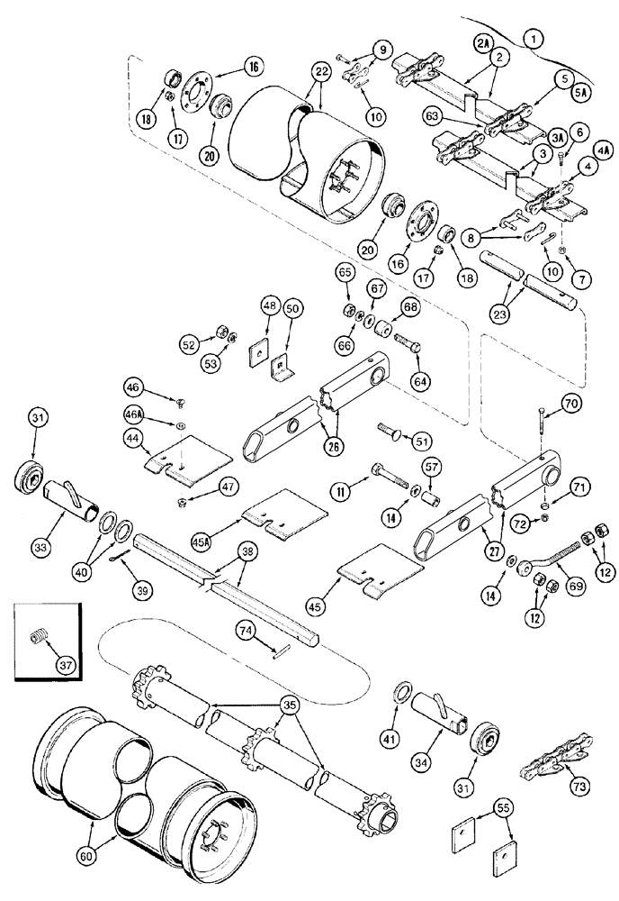 Схема запчастей Case IH 2388 - (09A-18) - FEEDER - CONVEYOR - 3 STRAND CONVEYOR CHAIN (13) - FEEDER