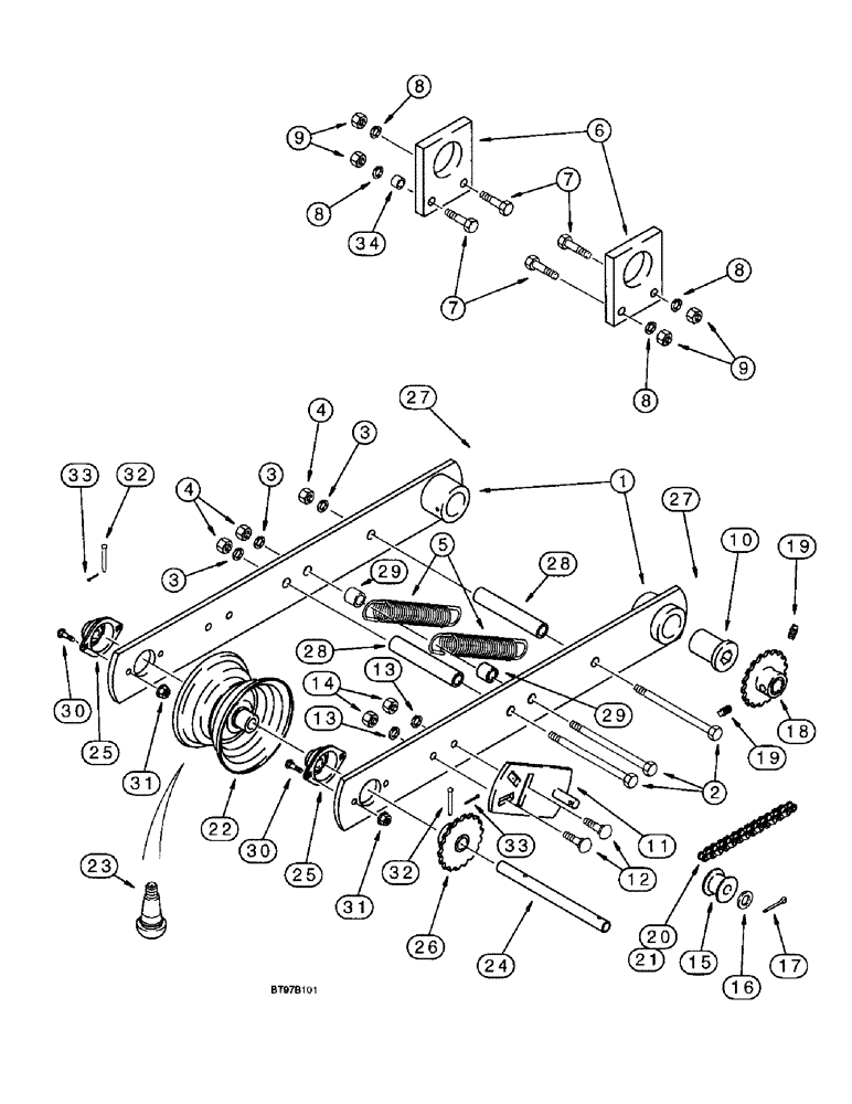 Схема запчастей Case IH 955 - (9B-60) - LIQUID FERTILIZER DRIVE TRACTION WHEEL, 8 ROW WIDE AND 12 ROW NARROW - VERTICAL FOLD (09) - CHASSIS/ATTACHMENTS