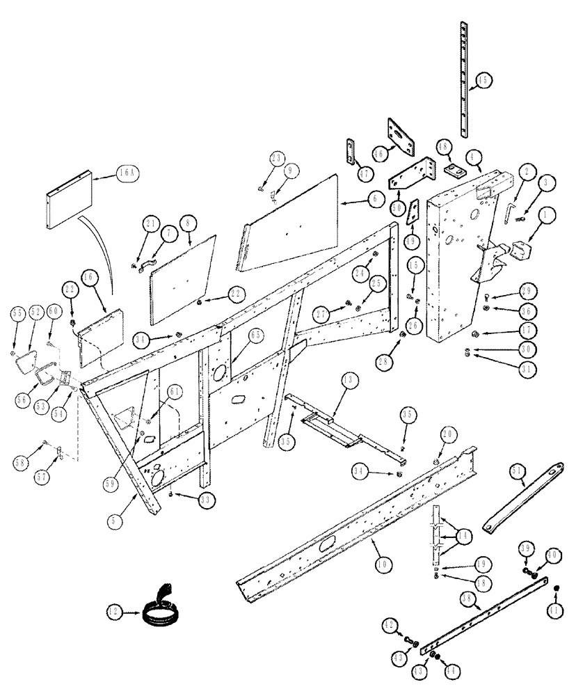 Схема запчастей Case IH 2388 - (09H-03) - SEPARATOR - DOORS - LEFT HAND (12) - CHASSIS