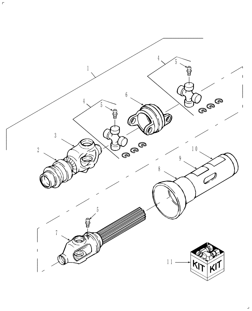 Схема запчастей Case IH DC101F - (01.03) - PRIMARY PTO, FRONT HALF, 1000 RPM (03) - MAIN GEARBOX