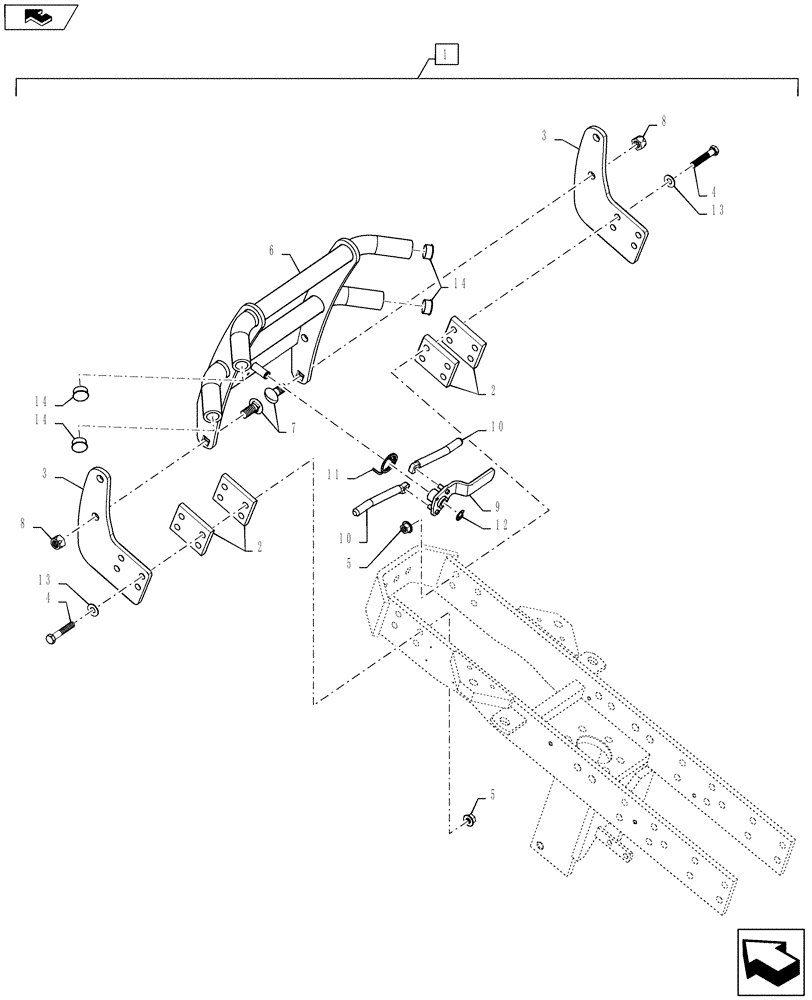 Схема запчастей Case IH FARMALL 40 - (08.06) - GRILLE GUARD KIT - DIA KIT, P/N 719849056 (08) - SHEET METAL