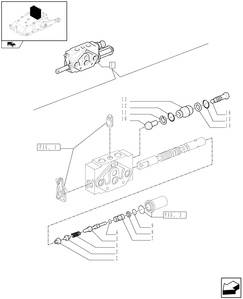 Схема запчастей Case IH FARMALL 95C - (1.82.7/03A[02]) - SIMPLE DOUBLE EFFECT DISTRIBUTOR WITH AUTOMATIC CUTOUT FOR MID-MOUNT - BREAKDOWN (07) - HYDRAULIC SYSTEM