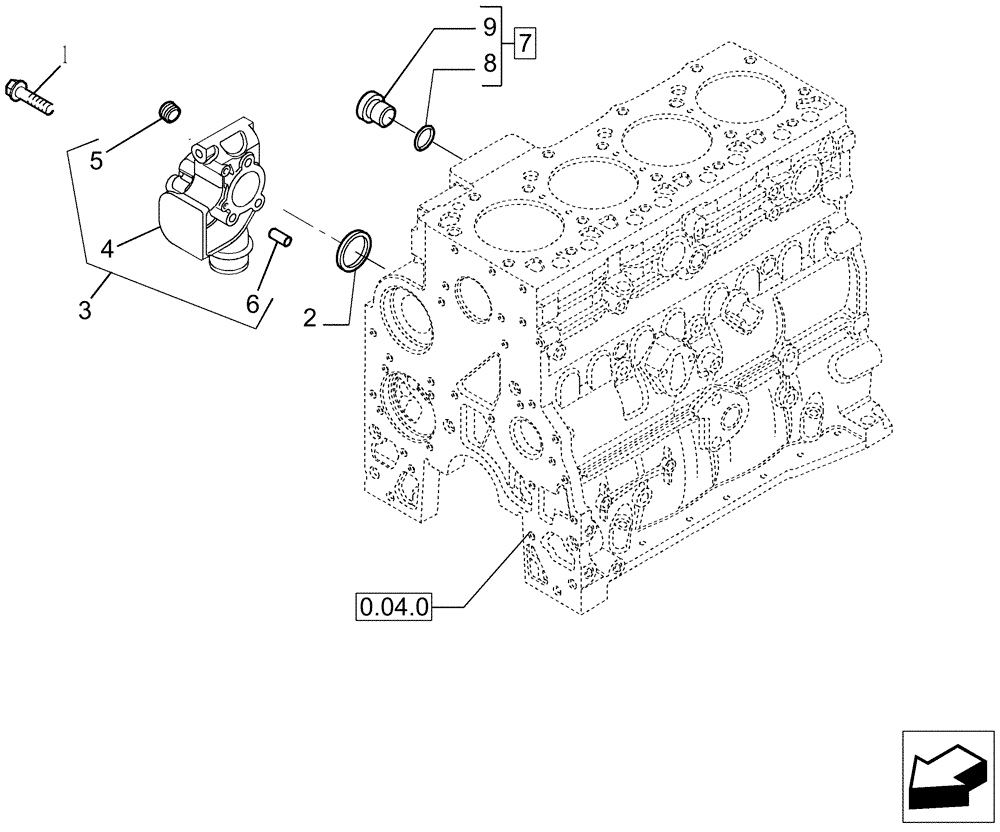 Схема запчастей Case IH P110 - (0.32.3[01]) - PIPING - ENGINE COOLING SYSTEM (02) - ENGINE