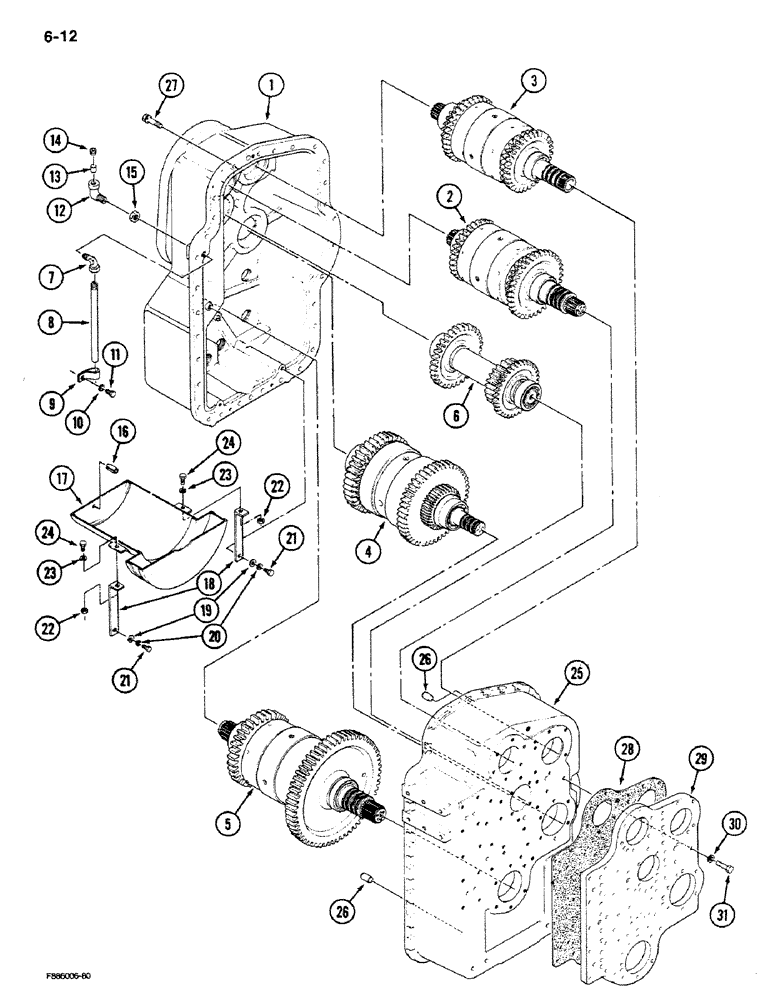 Схема запчастей Case IH 9280 - (6-12) - TRANSMISSION (CONTD) (06) - POWER TRAIN