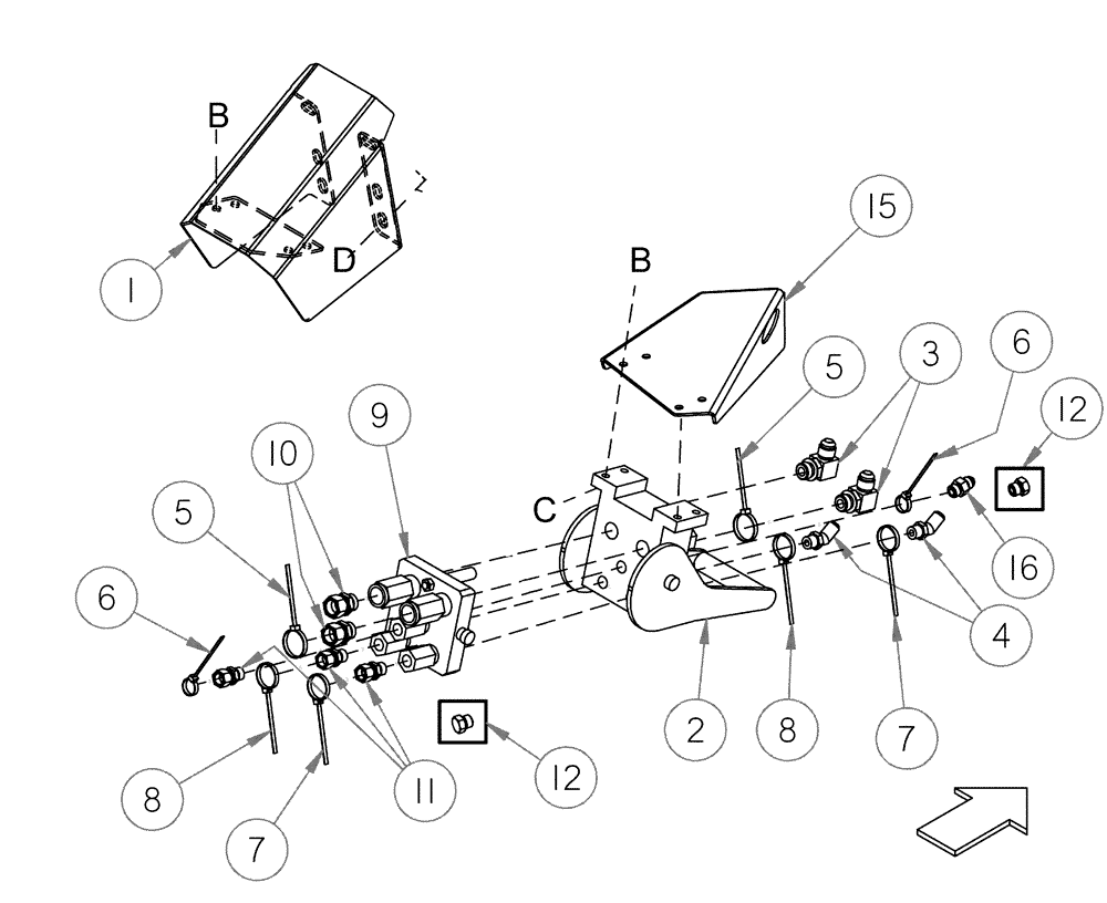 Схема запчастей Case IH 2152 - (09-33) - REEL HYDRAULICS - COUPLER PACKAGE 