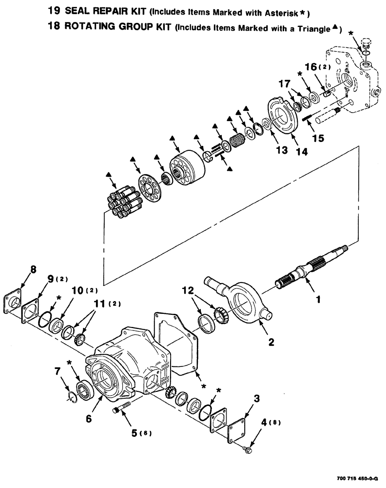 Схема запчастей Case IH 8880 - (08-018) - HYDRAULIC TRANSMISSION VARIABLE MOTOR ASSEMBLY - RIGHT (35) - HYDRAULIC SYSTEMS