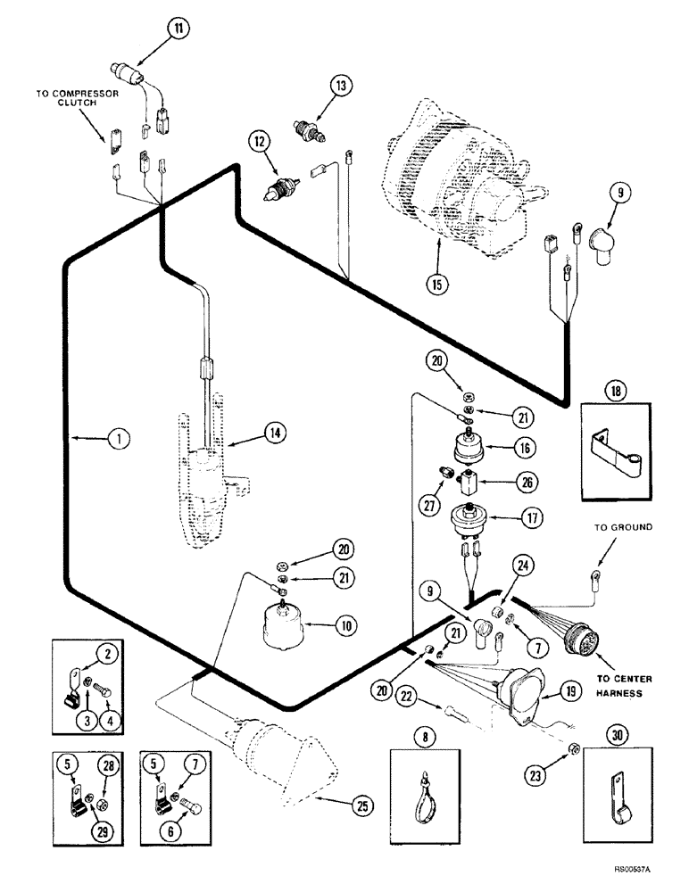 Схема запчастей Case IH 1680 - (4-02) - ENGINE HARNESS (06) - ELECTRICAL