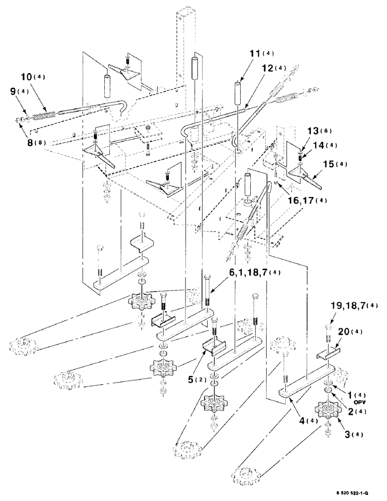 Схема запчастей Case IH 8725 - (03-14) - GATHERING CHAIN TENSIONER ASSEMBLY, 38" ROW (09) - CHASSIS