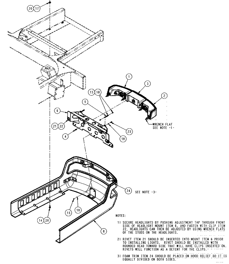 Схема запчастей Case IH SPX4410 - (04-025) - HOOD GROUP, LOWER Suspension & Frame