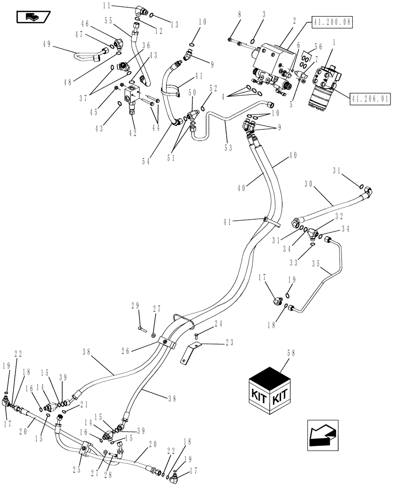 Схема запчастей Case IH MAGNUM 190 - (41.200.02) - STEERING SYSTEM, MFD WITH AUTO GUIDANCE, POWERSHIFT TRANSMISSION, 10-BOLT HUB (41) - STEERING