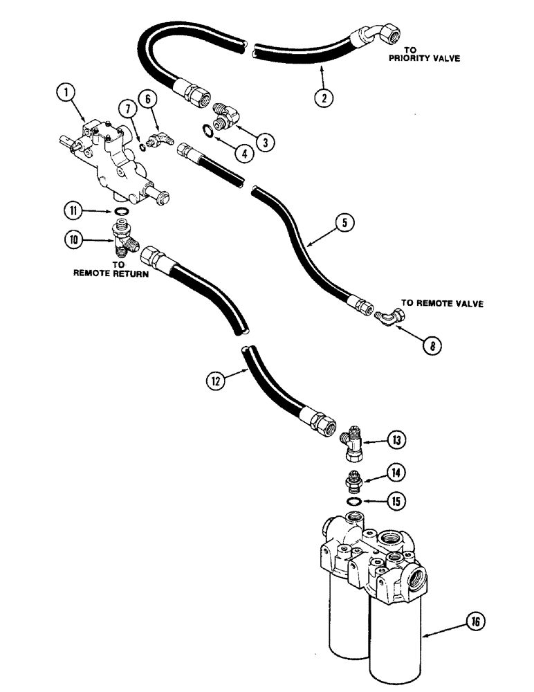 Схема запчастей Case IH 4690 - (8-308) - DEPTH CONTROL VALVE CIRCUITRY, PRIOR TO P.I.N. 8860450 (08) - HYDRAULICS