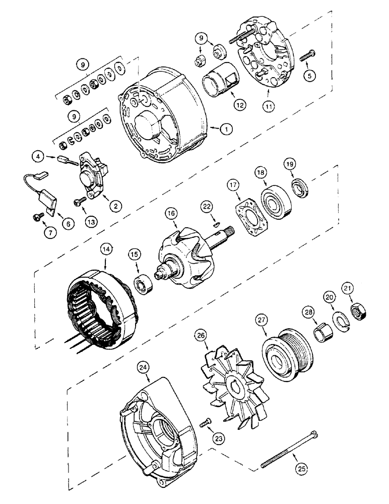 Схема запчастей Case IH 8850 - (10-98) - ALTERNATOR (02) - ENGINE