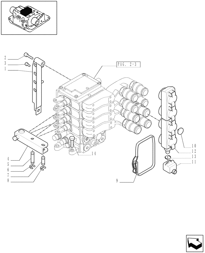 Схема запчастей Case IH MXU115 - (1.82.7/08[01]) - (VAR.256/2) 4 CONTROL VALVES CCLS (EDC) AND RELEVANT PARTS (07) - HYDRAULIC SYSTEM