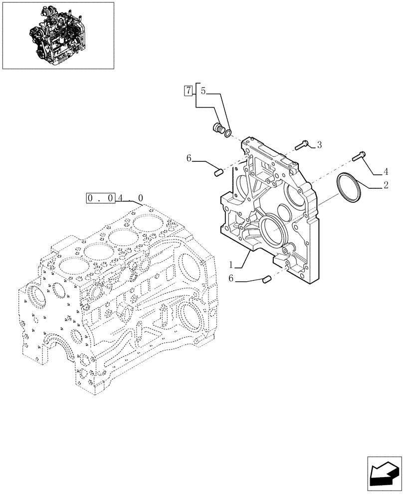 Схема запчастей Case IH MXU115 - (0.04.3) - CRANKCASE COVERS (01) - ENGINE