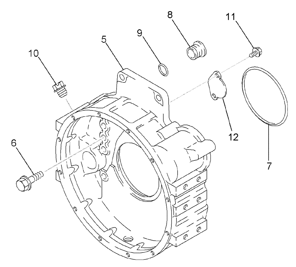 Схема запчастей Case IH FLX4010 - (02-003[02]) - FLYWHEEL HOUSING (01) - ENGINE