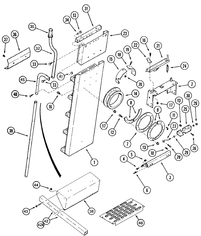 Схема запчастей Case IH 2555 - (09F-17) - PIVOTING LADDER, BSN JJC0249565 (12) - CHASSIS