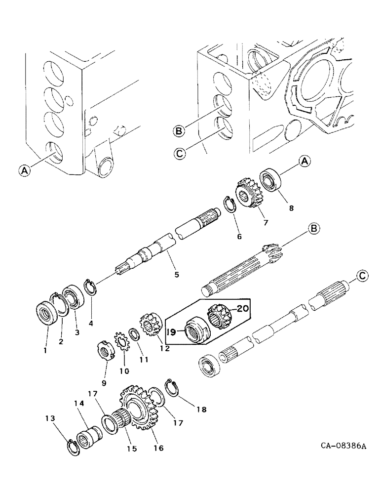 Схема запчастей Case IH 244 - (07-15) - DRIVE TRAIN, FRONT DRIVE PTO, 244 AND 254, FOUR WHEEL DRIVE (04) - Drive Train