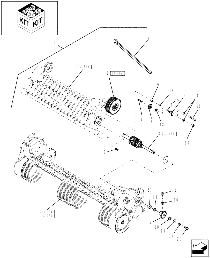 Схема запчастей Case IH RBX452 - (18.32) - RATCHET CLUTCH KIT (18) - ACCESSORIES