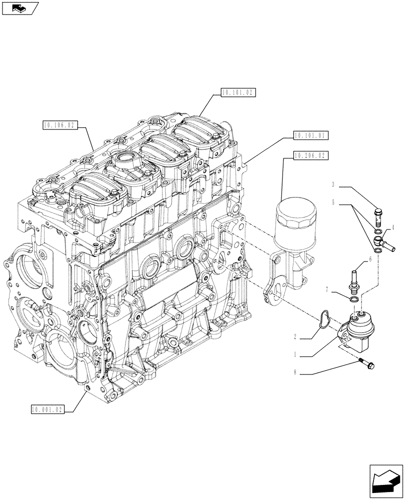 Схема запчастей Case IH F5AE9454K A002 - (10.210.01) - FUEL PUMP (10) - ENGINE