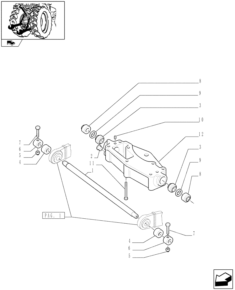 Схема запчастей Case IH FARMALL 95U - (1.89.6[03]) - IMPLEMENT CARRIER - SUPPORT & STABILIZER BAR (09) - IMPLEMENT LIFT