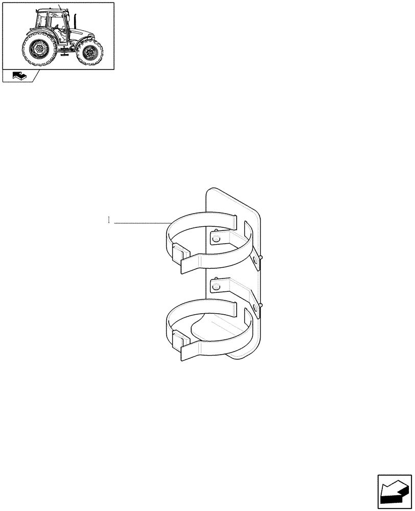 Схема запчастей Case IH FARMALL 90 - (1.90.7) - FIRE EXTINGUISHER PREDISPOSITION AND EMERGENCY EXIT HAMMER - D6520 (10) - OPERATORS PLATFORM/CAB