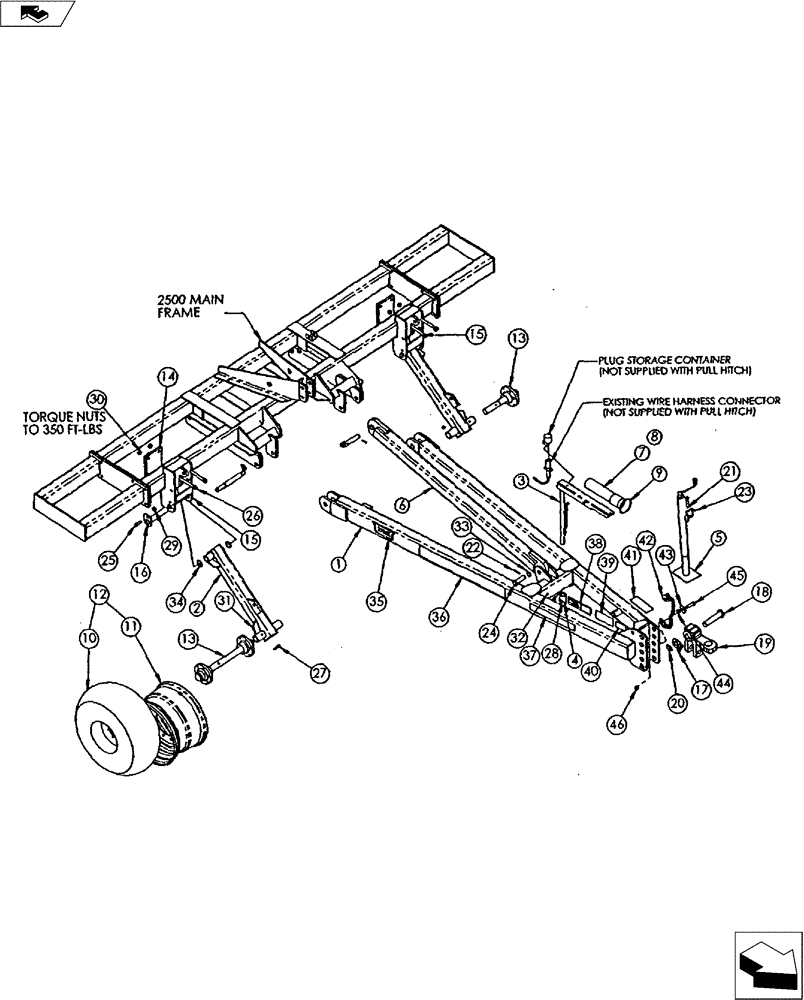 Схема запчастей Case IH 2500 ECOLO-TIL - (39.100.07) - PULL HITCH ASSEMBLY (39) - FRAMES AND BALLASTING