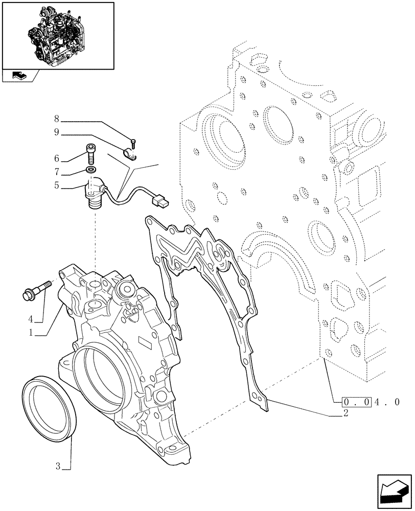 Схема запчастей Case IH FARMALL 95U - (0.30.0) - OIL PUMP - ENGINE (01) - ENGINE