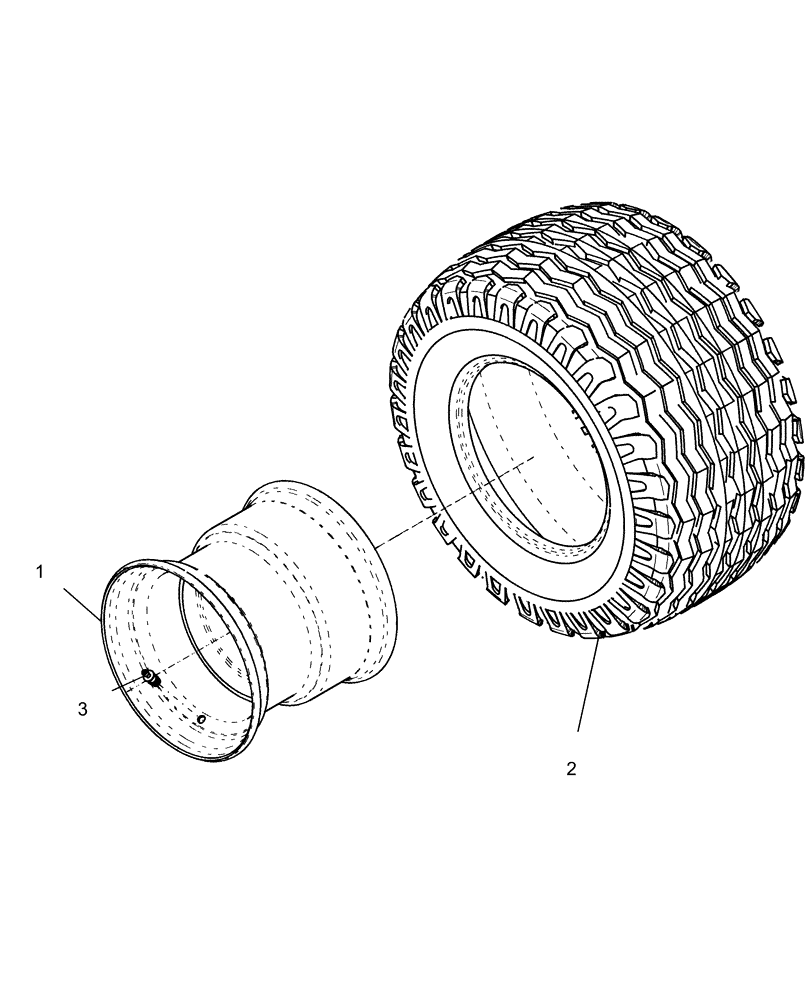 Схема запчастей Case IH 1260 - (44.100.07) - WHEEL ASSEMBLY - 6B 18L X 16 (44) - WHEELS