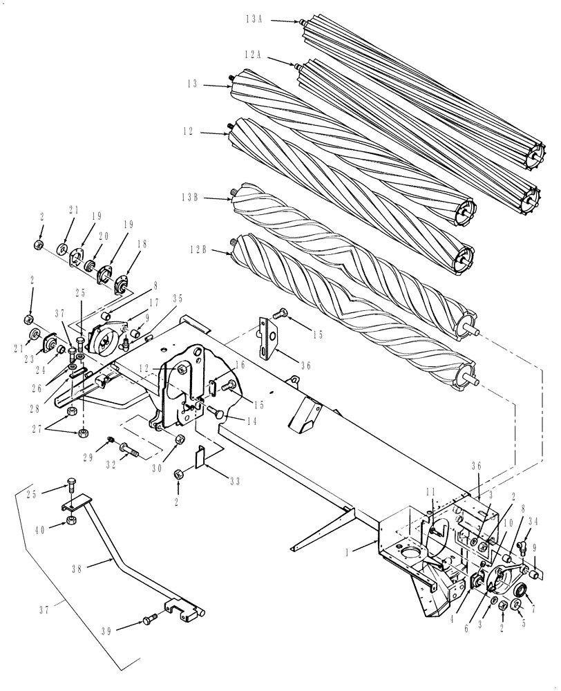 Схема запчастей Case IH DC102 - (15.01) - HEADER, CONDITIONING ROLLS (15) - CROP CONDITIONING