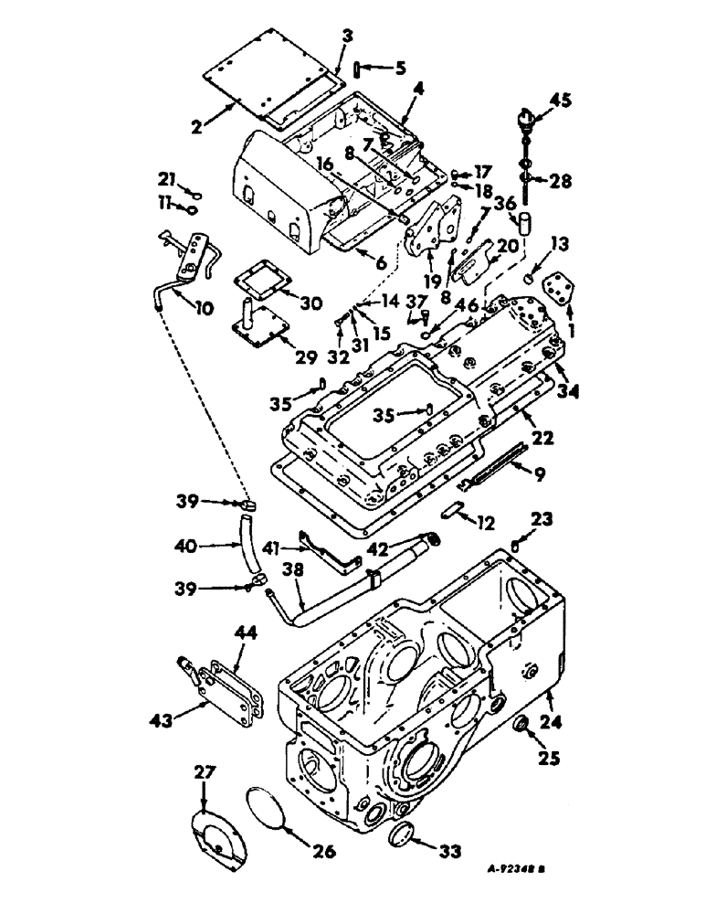 Схема запчастей Case IH 664 - (07-07) - DRIVE TRAIN, REAR FRAME COVER AND CONNECTIONS (04) - Drive Train