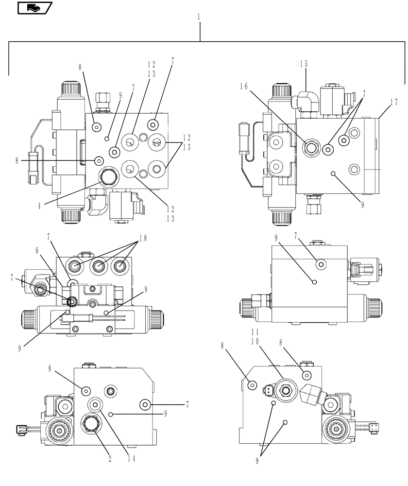 Схема запчастей Case IH MAGNUM 210 - (41.200.08) - VALVE ASSEMBLY, AUTOGUIDANCE WITH POWERSHIFT TRANSMISSION (41) - STEERING