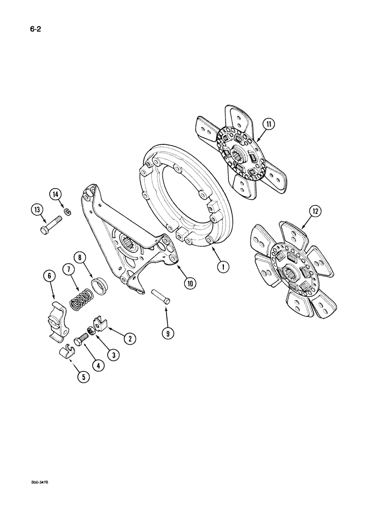 Схема запчастей Case IH 395 - (6-002[A]) - CLUTCH, 6 PAD (06) - POWER TRAIN