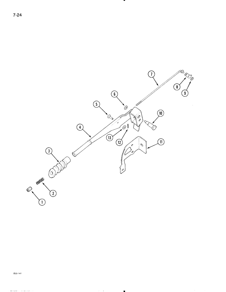 Схема запчастей Case IH 595 - (7-24) - PARK BRAKE HAND LEVER, 2 WHEEL DRIVE TRACTOR WITHOUT CAB (07) - BRAKES