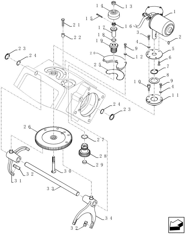 Схема запчастей Case IH 9120 - (21.130.03) - MECHANICAL TRANSMISSION, GEARSHIFT CONTROL (21) - TRANSMISSION