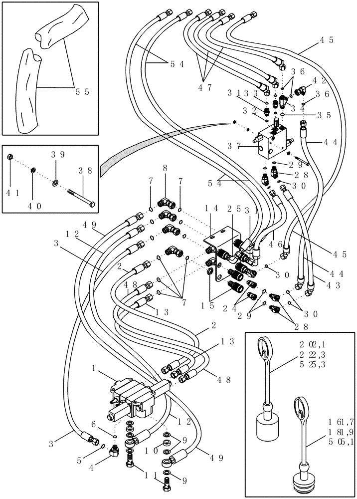 Схема запчастей Case IH LX162 - (08-06) - HYDRAULICS - 3 FUNCTION STANDARD QUICK COUPLER WITH HYDRAULIC SELF-LEVEL (08) - HYDRAULICS